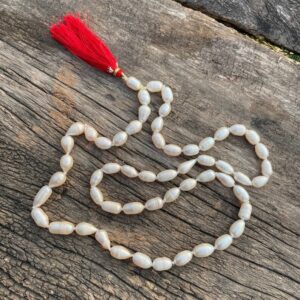 6mm Pearl beads mala, white oval shape Pearl mala for meditation, necklace & jap mala