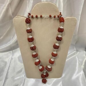 1 - 14 Mukhi Siddha Rudraksha Mala, 1 Faced to 14 Faced Rudraksha Necklace in pure 925 Sterling Silver, IGL Certified Siddha Rudraksha