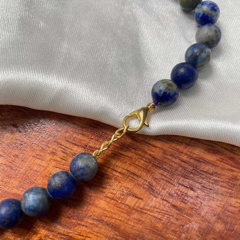 Blue Lapis lazuli mala with Angel pendant for women n girls necklace - Image 6
