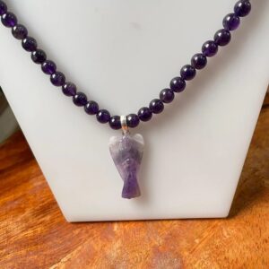 Amethyst mala with Angel pendant for women n girls necklace - Image 8