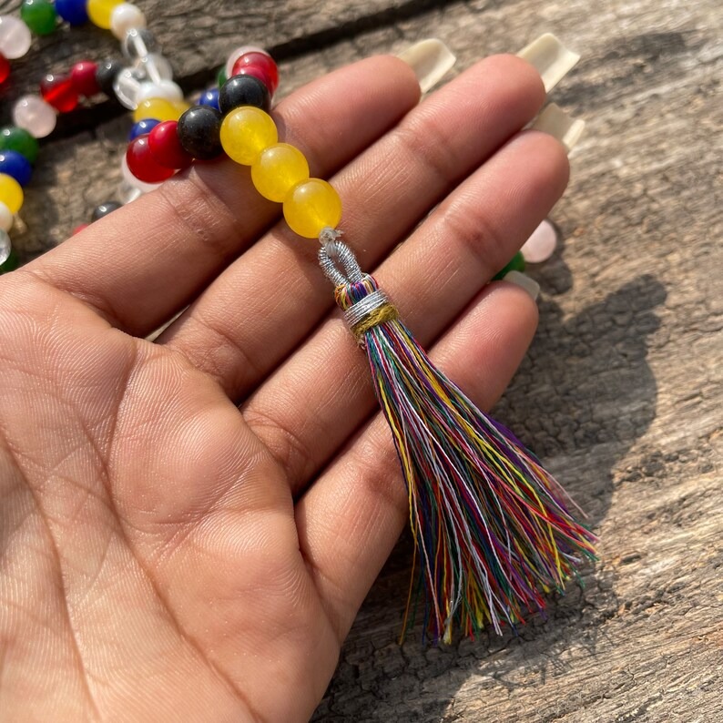 Natural 9 chakra gemstone beads mala for meditation & prayer - Image 4