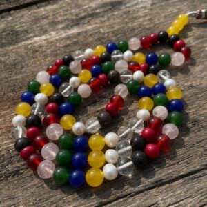 Natural 9 chakra gemstone beads mala for meditation & prayer