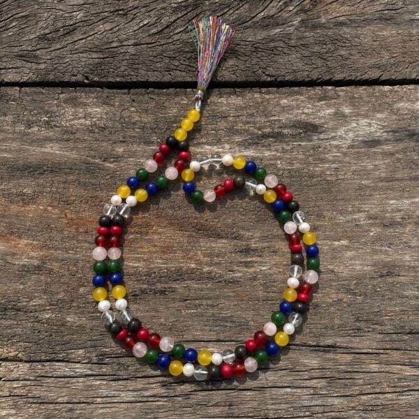 Natural 9 chakra gemstone beads mala for meditation & prayer - Image 6