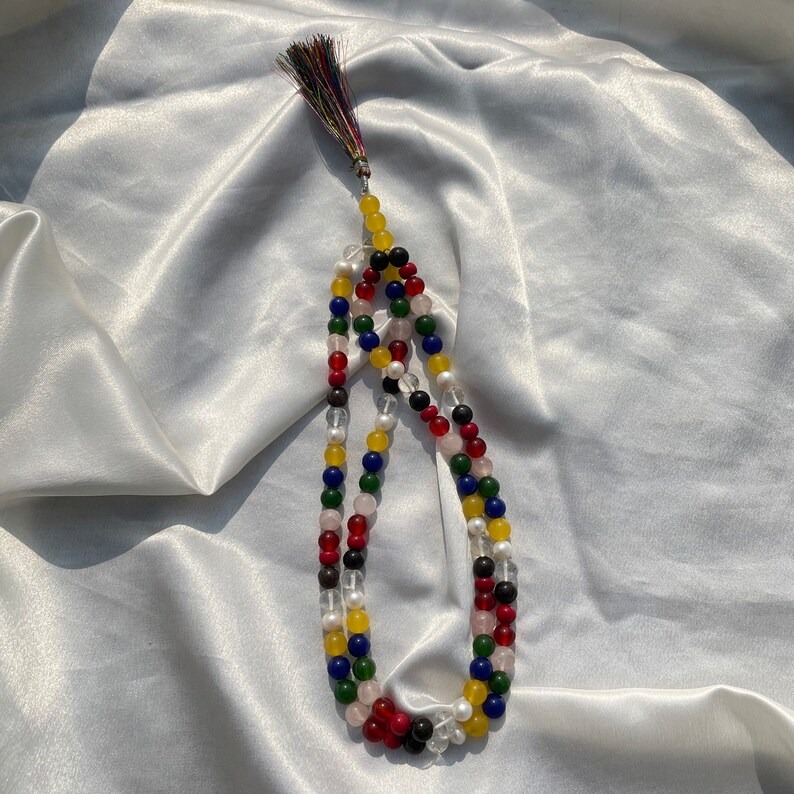 Natural 9 chakra gemstone beads mala for meditation & prayer - Image 8