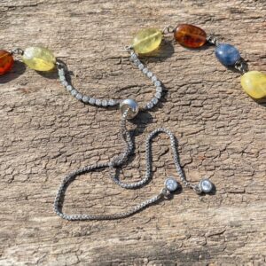 Navratna Mala Necklace, 4mm Natural Gemstone Beads in 925 Silver - Image 5