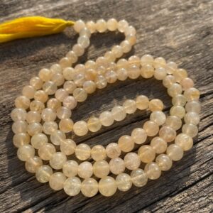 Yellow Jade Stone Necklace Mala, Meditation Beads Mala for Gifts