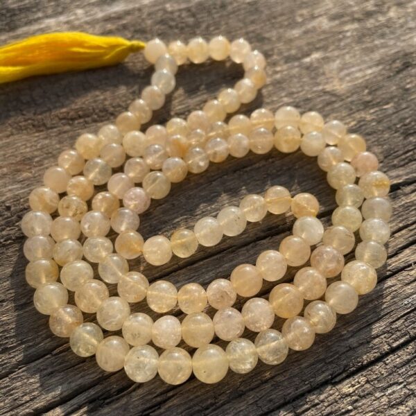 Yellow Jade Stone Necklace Mala, Meditation Beads Mala for Gifts