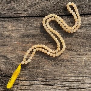Yellow Jade Stone Necklace Mala, Meditation Beads Mala for Gifts - Image 2
