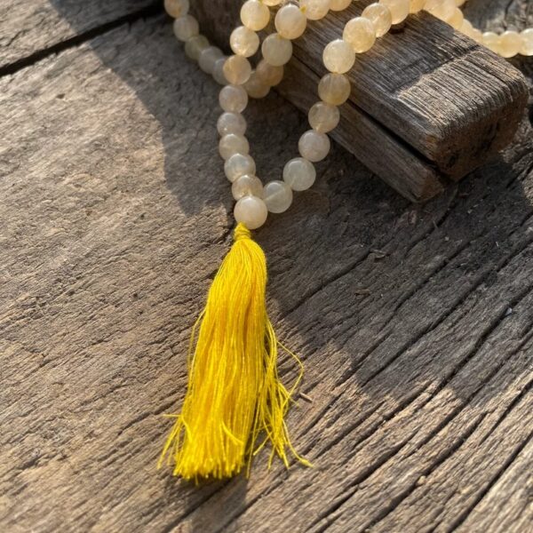 Yellow Jade Stone Necklace Mala, Meditation Beads Mala for Gifts - Image 3