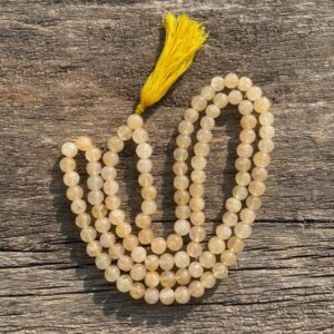 Yellow Jade Stone Necklace Mala, Meditation Beads Mala for Gifts - Image 4