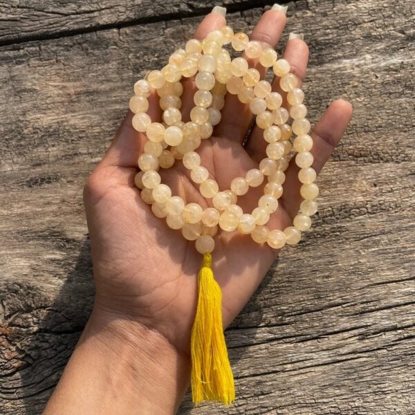 Yellow Jade Stone Necklace Mala, Meditation Beads Mala for Gifts - Image 7