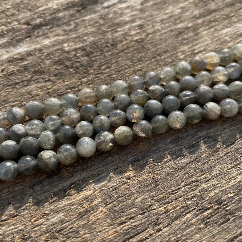 Natural Labradorite Stone Beads Mala for Spiritual Meditation & Gifts - Image 4