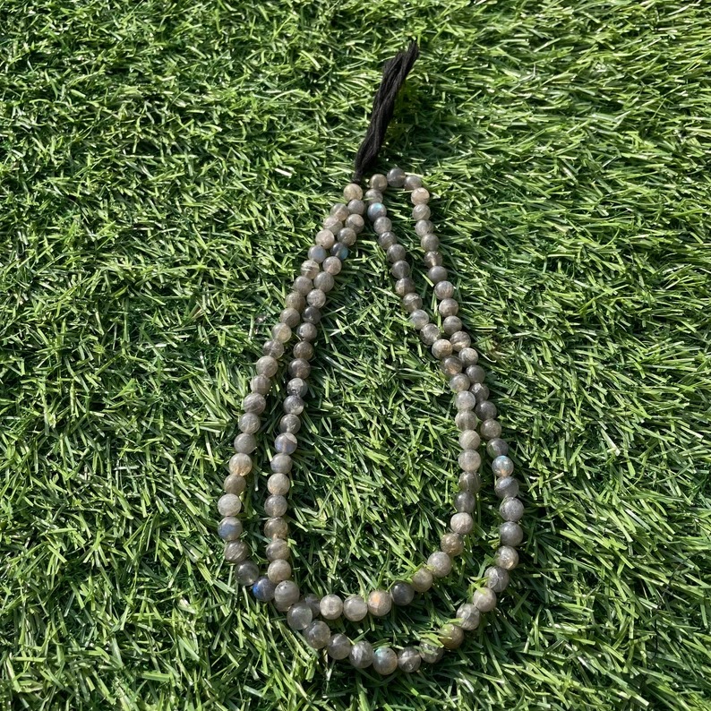 Natural Labradorite Stone Beads Mala for Spiritual Meditation & Gifts - Image 7