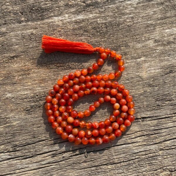 Orange Carnelian stone Beads Mala for Prayer, Meditation & Jaap Mala - Image 2