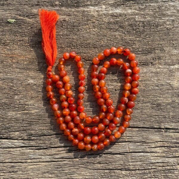 Orange Carnelian stone Beads Mala for Prayer, Meditation & Jaap Mala - Image 3