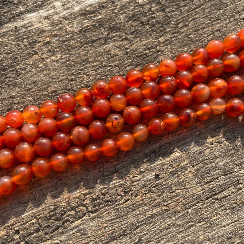 Orange Carnelian stone Beads Mala for Prayer, Meditation & Jaap Mala - Image 4