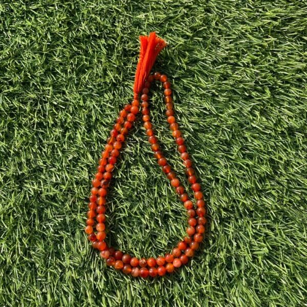 Orange Carnelian stone Beads Mala for Prayer, Meditation & Jaap Mala - Image 7