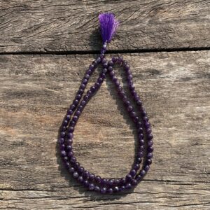 Natural Amethyst Gemstone Beads Mala 8 MM Round Shape Purple Amethyst Mala - Image 3