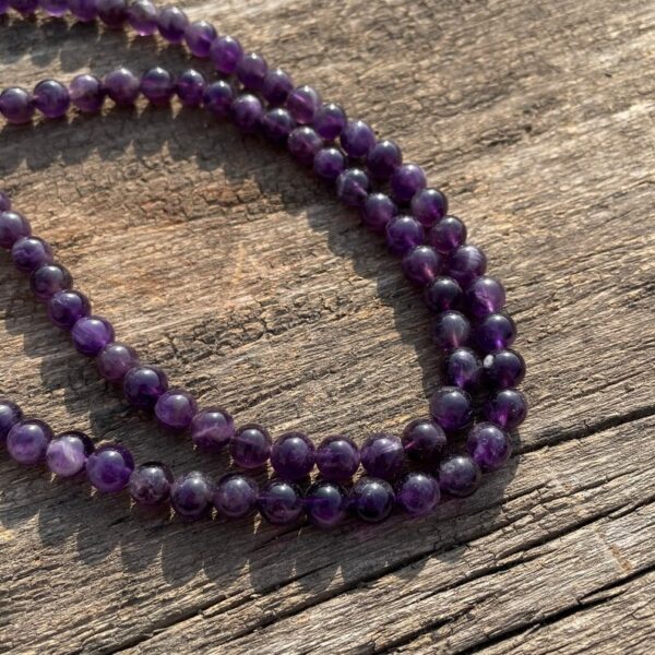 Natural Amethyst Gemstone Beads Mala 8 MM Round Shape Purple Amethyst Mala - Image 4