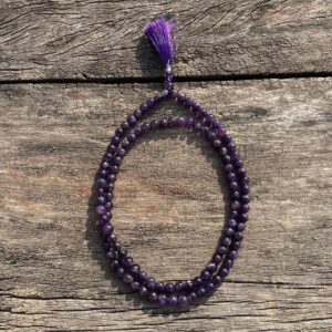 Natural Amethyst Gemstone Beads Mala 8 MM Round Shape Purple Amethyst Mala - Image 5