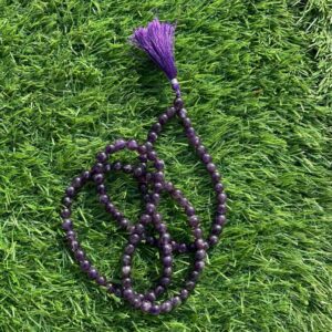 Natural Amethyst Gemstone Beads Mala 8 MM Round Shape Purple Amethyst Mala - Image 9