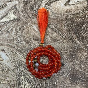 Red Carnelian Stone Mala 8.50mm 109 Carnelian Beads Mala Red Stone Prayer Jaap Mala