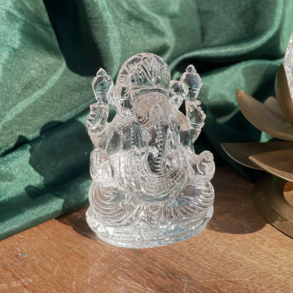 Rock Crystal Ganesha Statue 3.40" White Sphatik Idol for Worship, Spiritual Décor Gift with Lab Certificate - Image 5