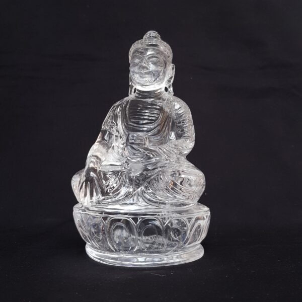 Original Crystal Sphatik Buddha Idol Statue, 14.49 CM Carved Buddha for Meditation - Image 2