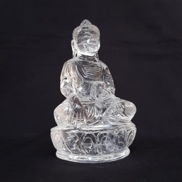 Original Crystal Sphatik Buddha Idol Statue, 14.49 CM Carved Buddha for Meditation - Image 3