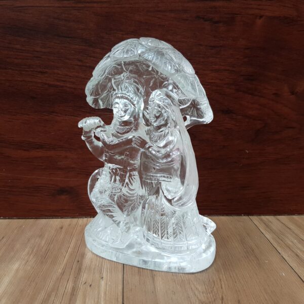 Crystal Sphatik Radha-Krishna Statue Idol, 5.25" White Lab Certified, Meditation & Puja Room Décor - Image 2