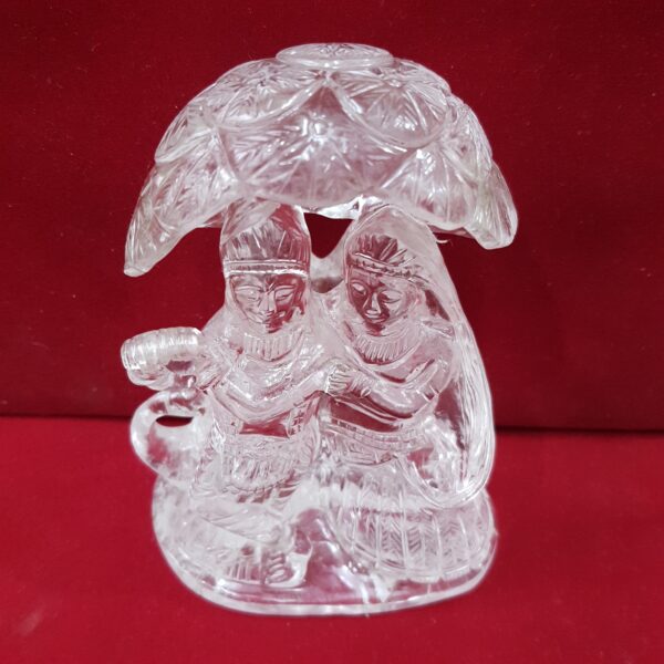 Crystal Sphatik Radha-Krishna Statue Idol, 5.25" White Lab Certified, Meditation & Puja Room Décor - Image 8