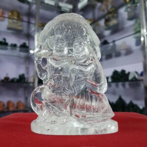 Crystal Sphatik Radha-Krishna Statue Idol, 5.25" White Lab Certified, Meditation & Puja Room Décor - Image 11