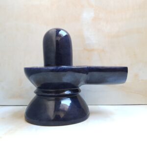 Blue Jade Aventurine Shivling, Handmade 6" Jade Shivling for Meditation & Temple