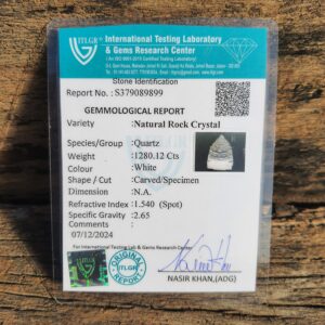 2.85" Sphatik Shree Yantra, original Crystal Shree yantra, certified Crystal stone, white pure clean Crystal Shree yantra - Image 5