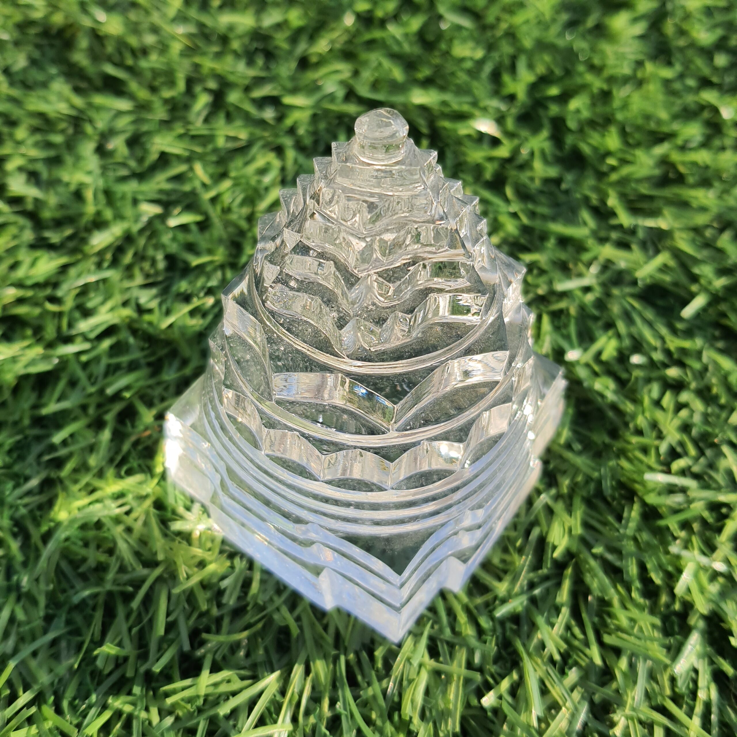 2.85" Sphatik Shree Yantra, original Crystal Shree yantra, certified Crystal stone, white pure clean Crystal Shree yantra - Image 10