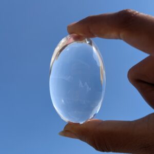 Clean Crystal Lingam, 2.35" Crystal Clear Shiva lingam with lab certificate - Image 4