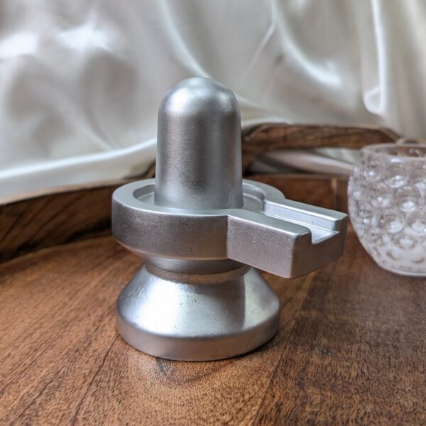 Mercury Shivling, Parad Shivling, 4.40" High-Quality Parad Spiritual Idol for Meditation & Pooja Room