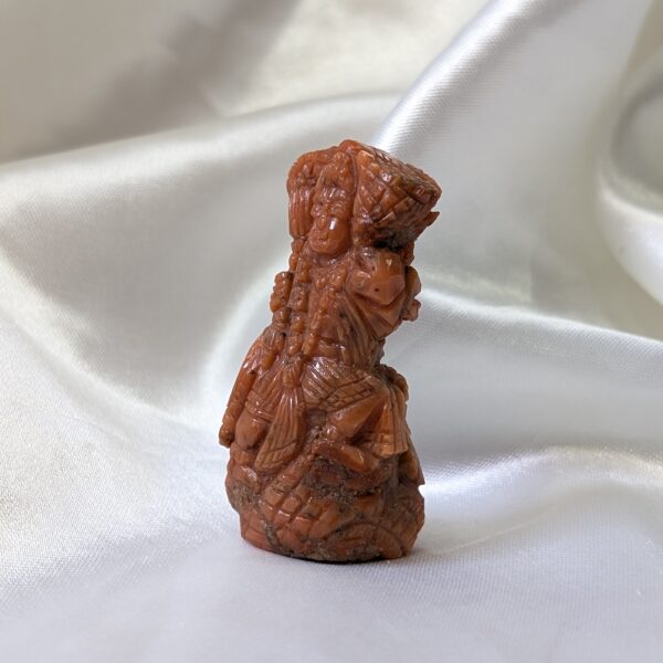 Original Red Coral Hanuman Idol with Lab Certified, 2.15" Lord Hanuman Ji Idol - Image 2