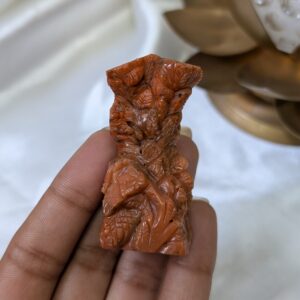 Original Red Coral Hanuman Idol with Lab Certified, 2.15" Lord Hanuman Ji Idol - Image 9