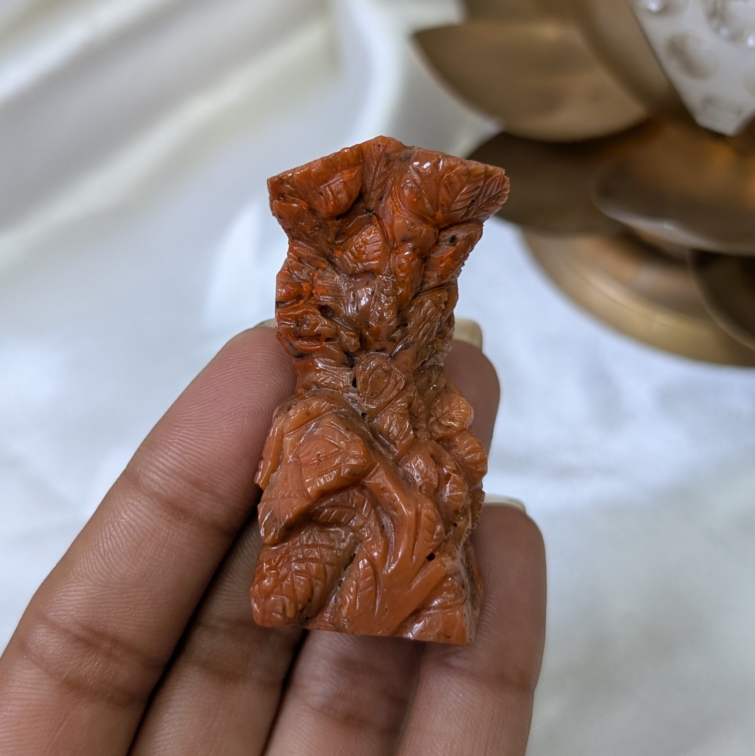 Original Red Coral Hanuman Idol with Lab Certified, 2.15" Lord Hanuman Ji Idol - Image 9