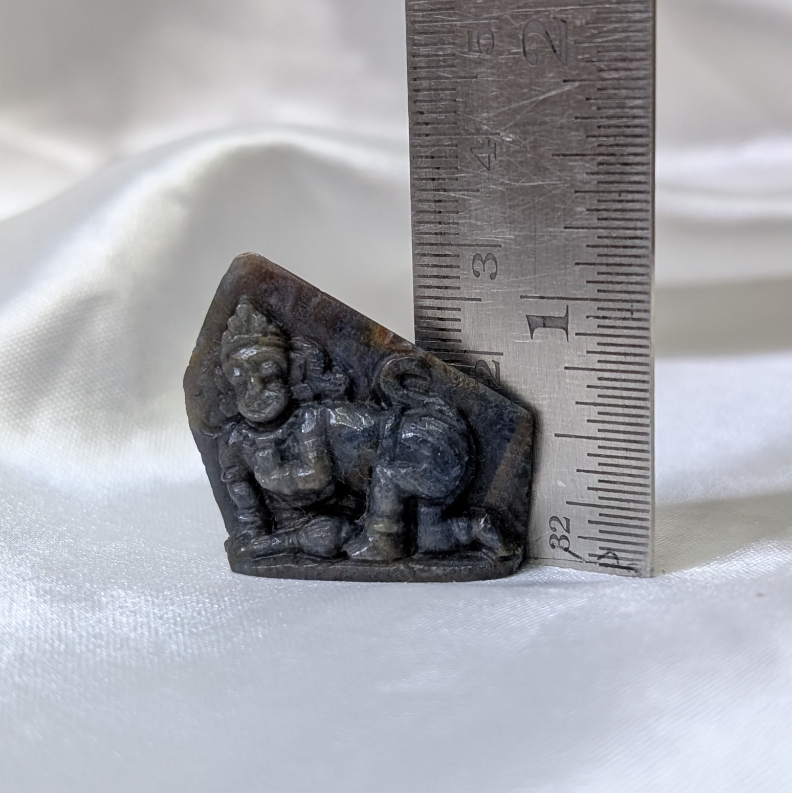 Original Blue Sapphire Hanuman Idol, Unheated Blue Sapphire, Lab Certified Sapphire Idol - Image 5