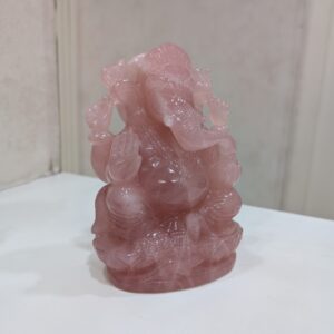 Rose Quartz stone Ganesha Statue for Spiritual Housewarming Festival Gift - Image 4