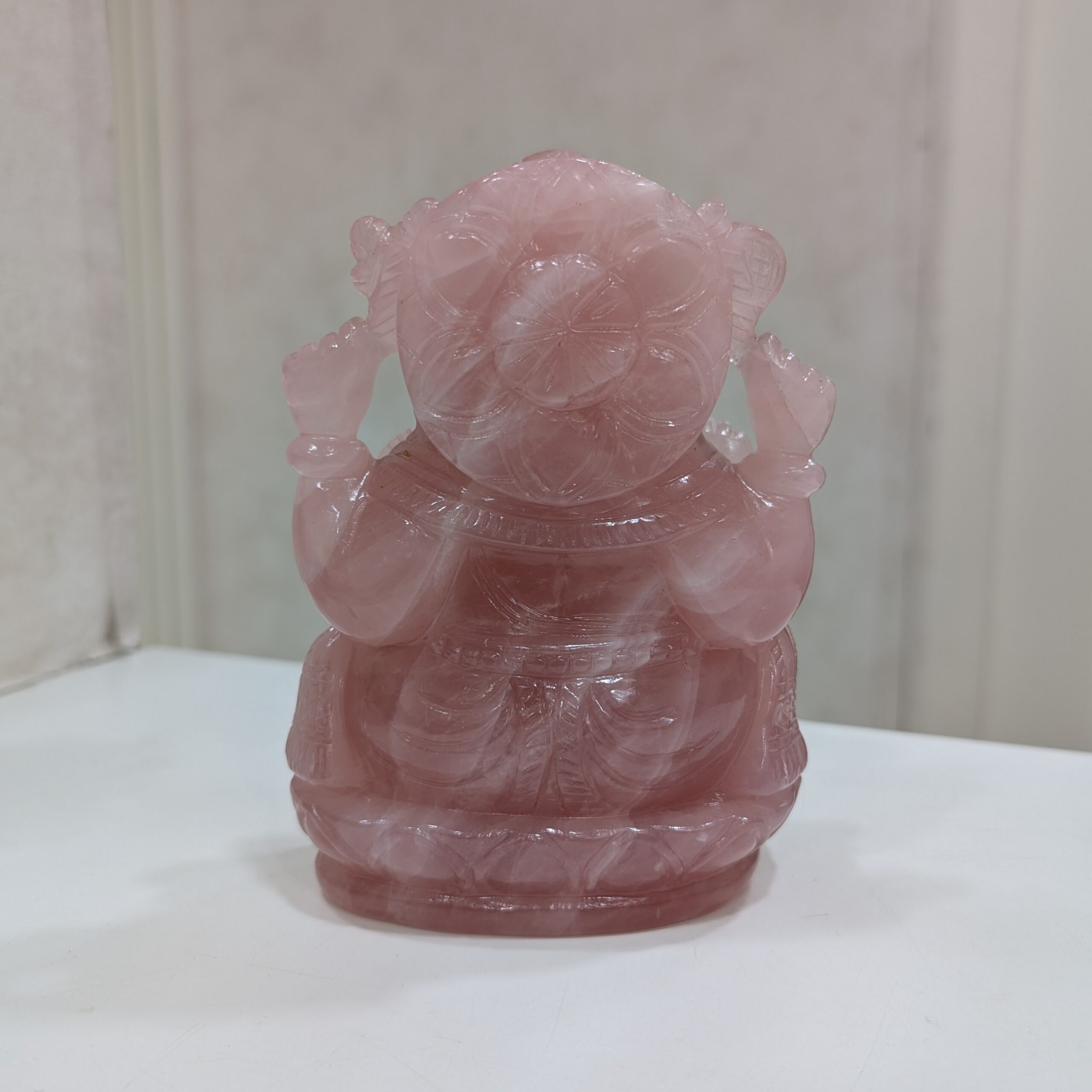 Rose Quartz stone Ganesha Statue for Spiritual Housewarming Festival Gift - Image 5