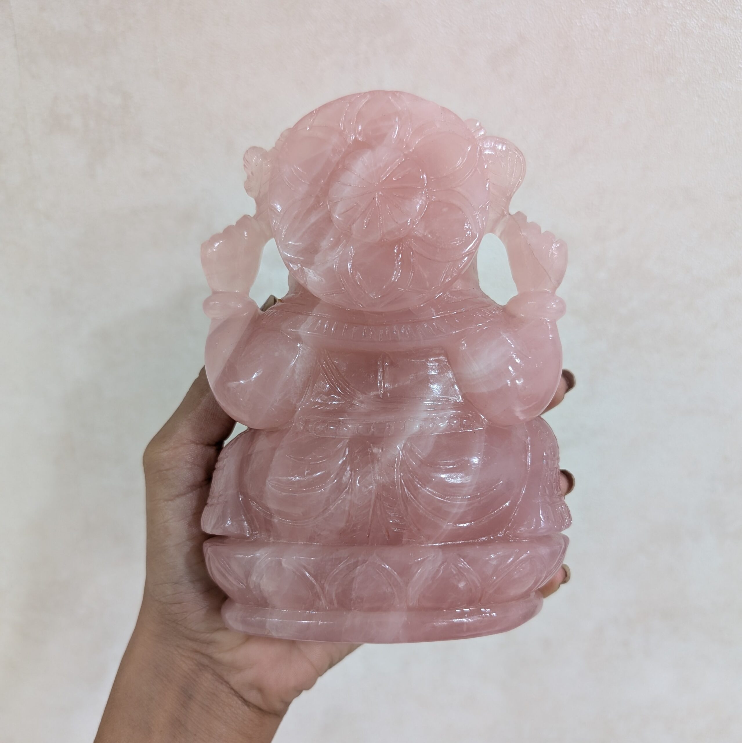Rose Quartz stone Ganesha Statue for Spiritual Housewarming Festival Gift - Image 7