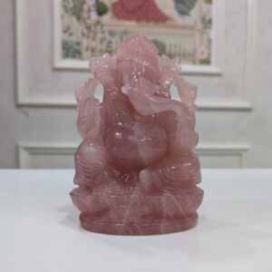 Rose Quartz stone Ganesha Statue for Spiritual Housewarming Festival Gift - Image 8