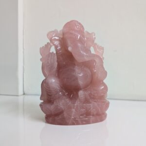 Rose Quartz stone Ganesha Statue for Spiritual Housewarming Festival Gift