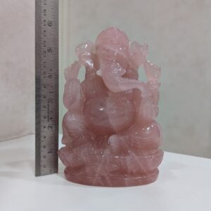 Rose Quartz stone Ganesha Statue for Spiritual Housewarming Festival Gift - Image 10