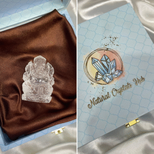 2.85" Crystal Ganesha Idol, Original Spatika Crystal Ganesha Statue - Image 7
