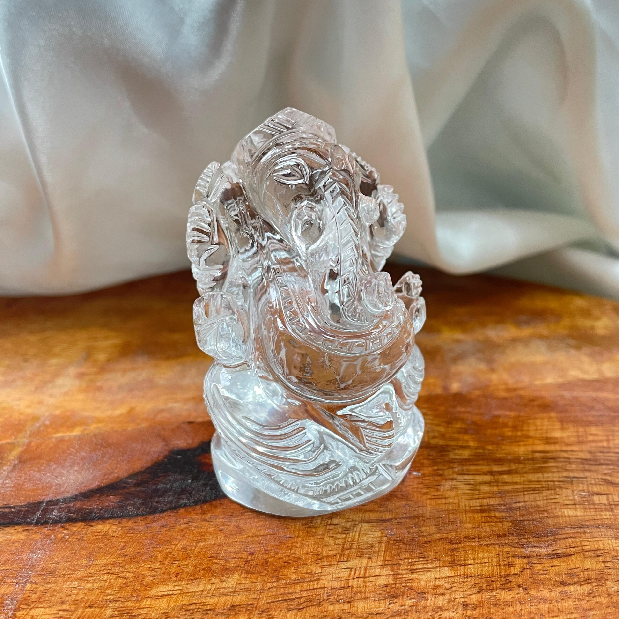 2.85" Crystal Ganesha Idol, Original Spatika Crystal Ganesha Statue - Image 3