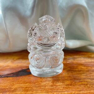 2.85" Crystal Ganesha Idol, Original Spatika Crystal Ganesha Statue - Image 6